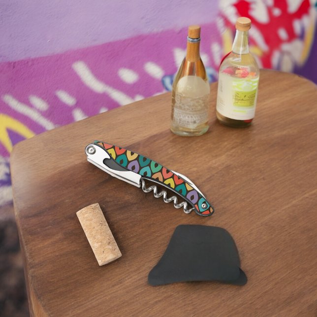 Multicolor Ogee Muster Kellnermesser (Corkscrew Bottle Opener)