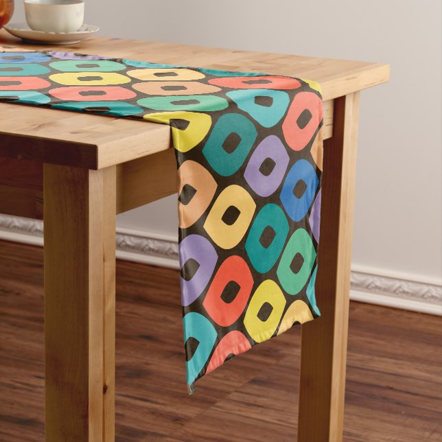 Multicolor Ogee Muster Kurzer Tischläufer (Beispiel)