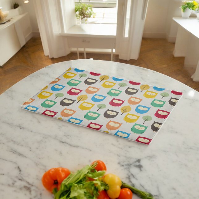 Multicolor Owl Muster Schneidebrett (Chopping Board)