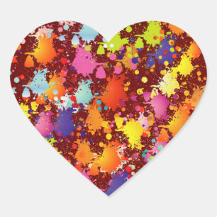 Multicolor Paint-Spritzer Herz-Aufkleber