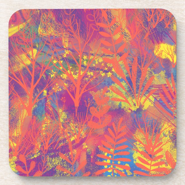 Multicolor Paint Texture Beverage Coaster Getränkeuntersetzer (Vorderseite)