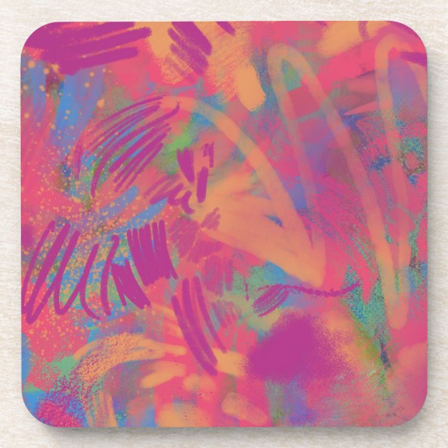 Multicolor Paint Texture Getränkeuntersetzer (Vorderseite)