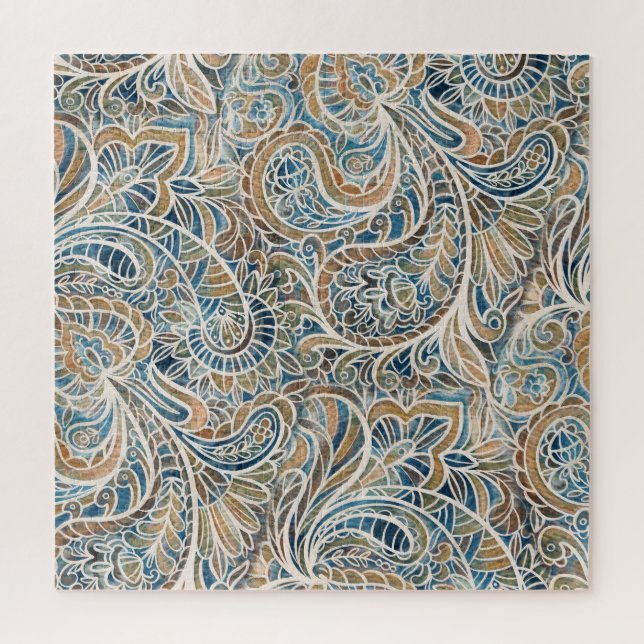 Multicolor Paisley HandGezeichnet Print (Vertikal)