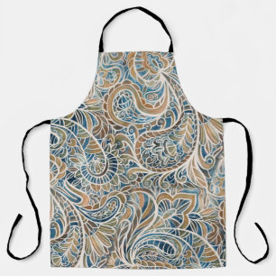 Multicolor Paisley HandGezeichnet Print Schürze