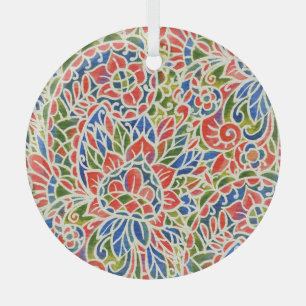 Multicolor Paisley Print Batik Muster Ornament Aus Glas