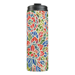 Multicolor Paisley Print Batik Muster Thermosbecher