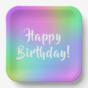 Multicolor Pastel Birthday Tellers Pappteller