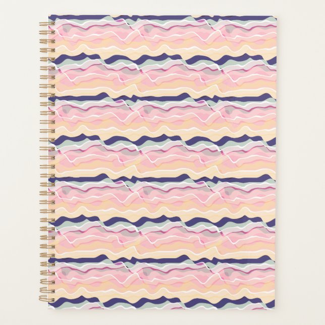 Multicolor Pastel Wave Pattern Planer (Vorderseite)