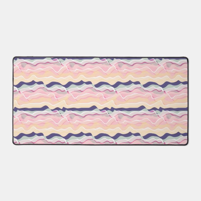 Multicolor Pastel Wave Pattern Schreibtischunterlage (Vorderseite)