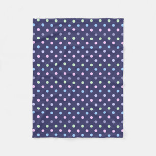 Multicolor Polka Dot Pattern - Indigountergrund Fleecedecke