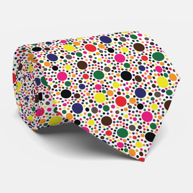 Multicolor polka dot pattern krawatte (Gerollt)