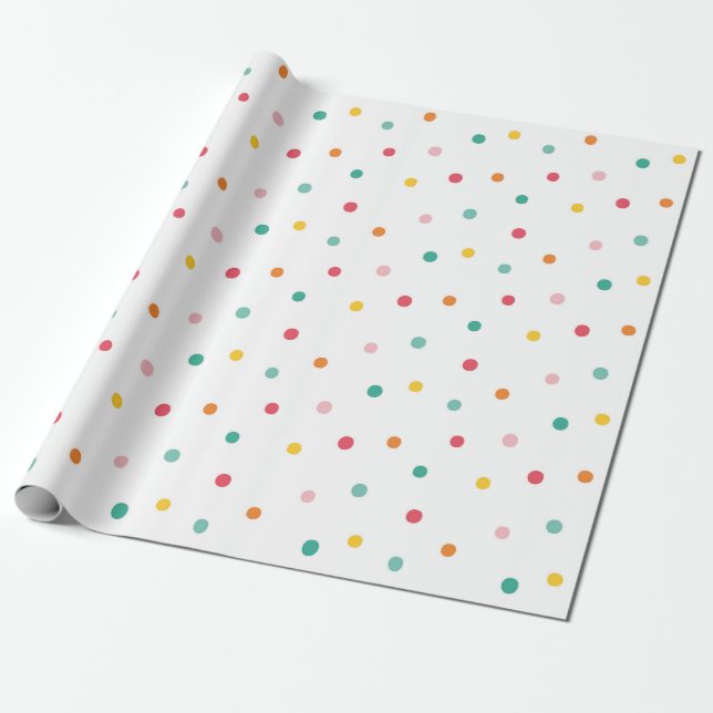 Multicolor Polka Dots Geschenkpapier (Ungerollt)