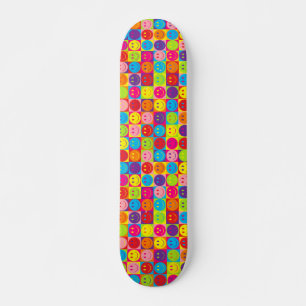 Multicolor Pop Smileys Skateboard