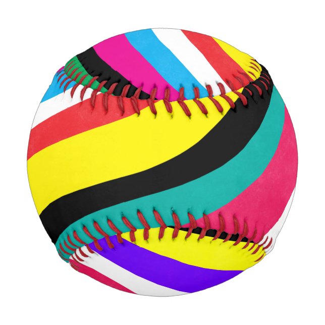 Multicolor Psychedelic Wavy Stripes Baseball (Vorderseite)