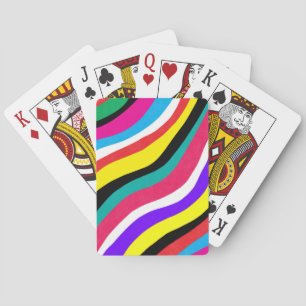 Multicolor Psychedelic Wavy Stripes Spielkarten