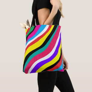 Multicolor Psychedelic Wavy Stripes Tasche