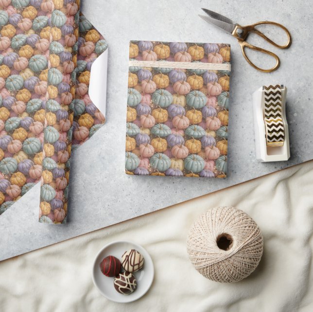 Multicolor Pumpkin Pattern Wrapping Paper Geschenkpapier (Basteln)