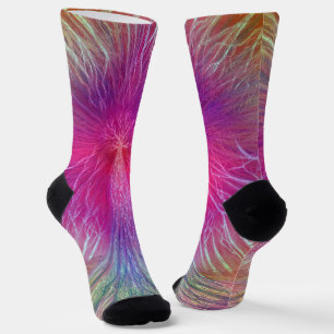 Multicolor Rainbow Etched Tree Art Socken