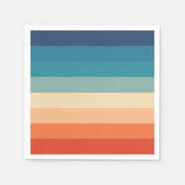 Multicolor Rainbow Stripte Papierserviette