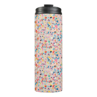 Multicolor Rainbow Terrazzo-Muster Thermosbecher