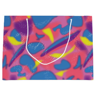 Multicolor Retro Neon Große Geschenktüte