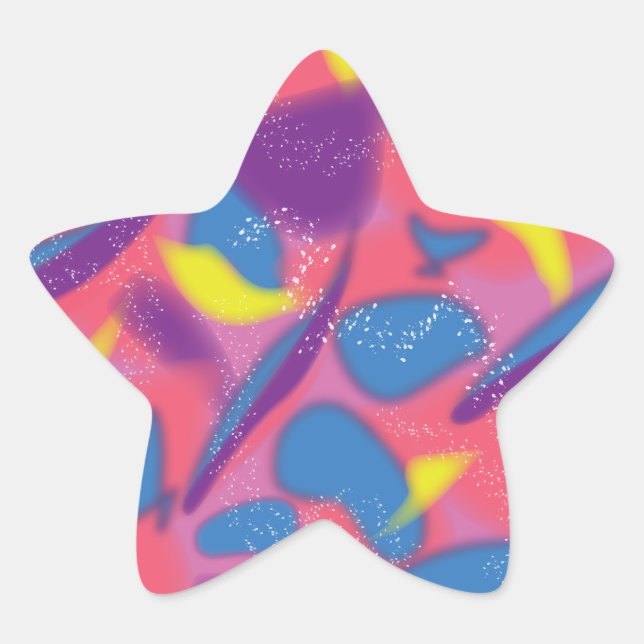 Multicolor Retro Stern-Aufkleber (Vorderseite)