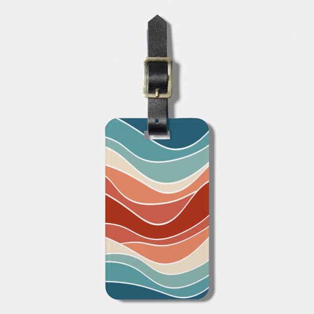Multicolor-Retrowellen Gepäckanhänger (Vorderseite vertikal)