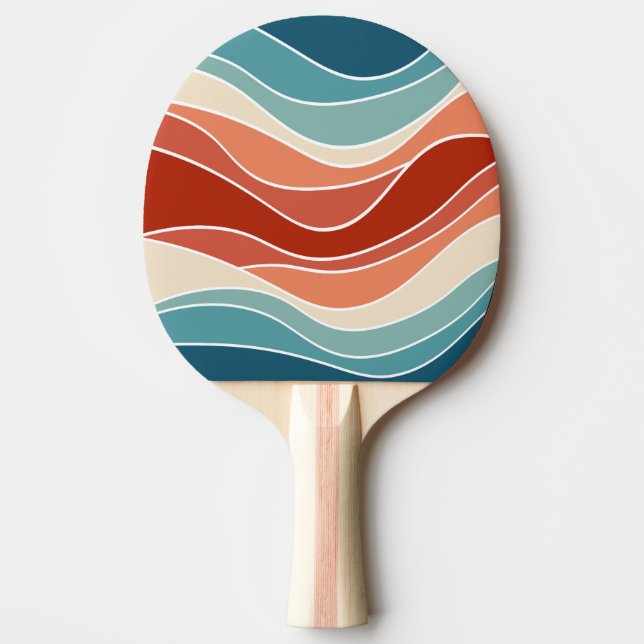 Multicolor-Retrowellen Tischtennis Schläger (Vorderseite)