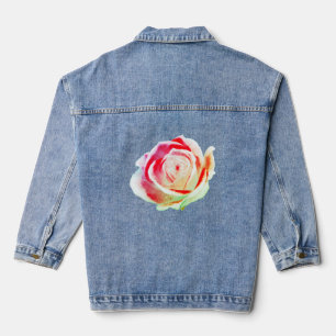 Multicolor-Rose Jeansjacke
