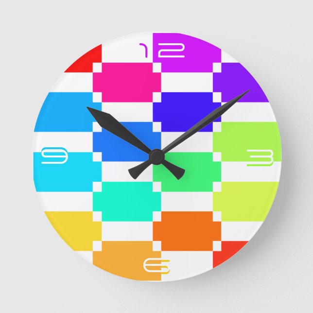 MultiColor Runde Wanduhr (Vorderseite)