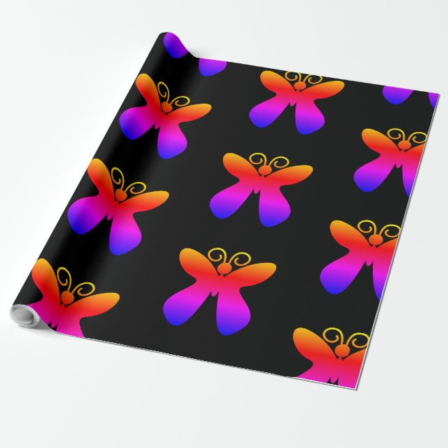 Multicolor-Schmetterling-Muster Geschenkpapier (Ungerollt)