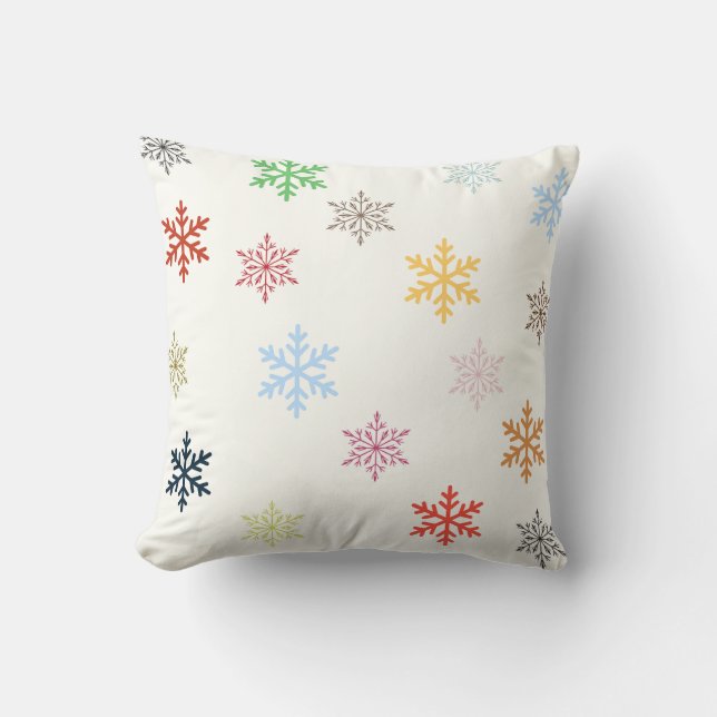 Multicolor Schneeflocken Picknick Kissen (Vorderseite)