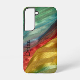 Multicolor Seidenstoff-Foto mit Namen Samsung Galaxy Hülle