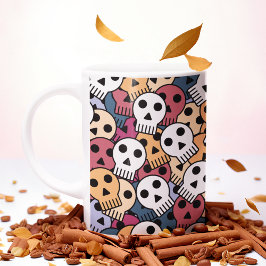 Multicolor Skulls-Muster Kaffeetasse