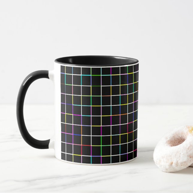 Multicolor Square Linde Muster Tasse (Mit Donut)