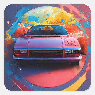 MultiColor-Stilkarosserietreiber Quadratischer Aufkleber
