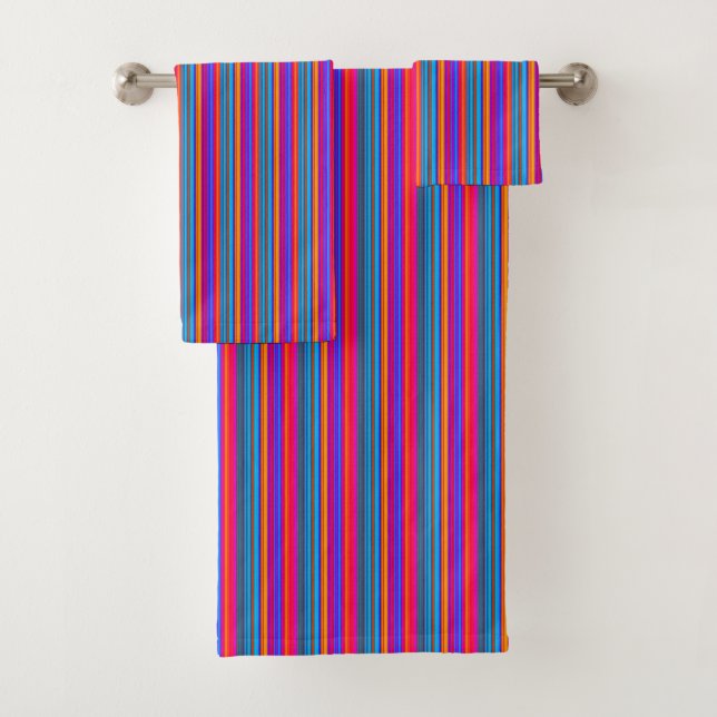 Multicolor-Streifenmuster Badhandtuch Set (Insitu)