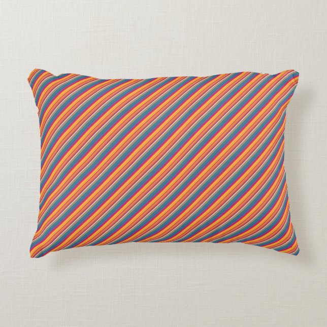Multicolor-Streifenmuster Dekokissen (Vorderseite)