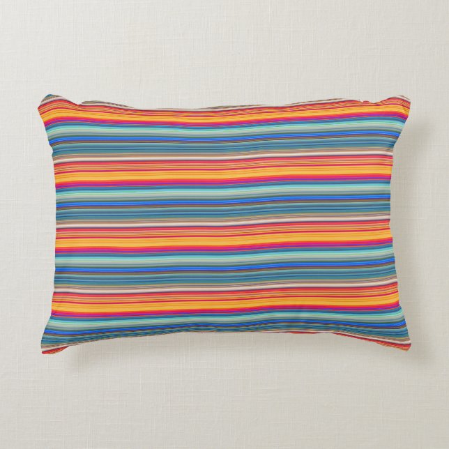 Multicolor-Streifenmuster Dekokissen (Vorderseite)