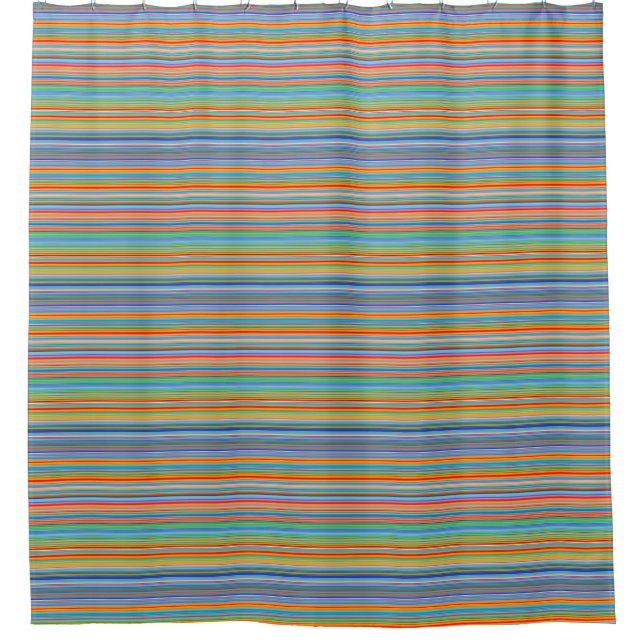 Multicolor-Streifenmuster Duschvorhang (Vorderseite)