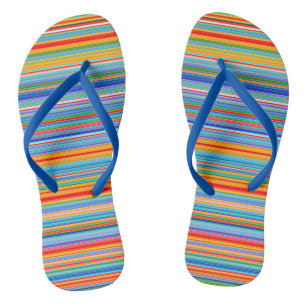 Multicolor-Streifenmuster Flip Flops