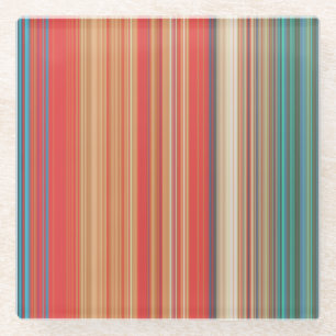 Multicolor-Streifenmuster Glasuntersetzer