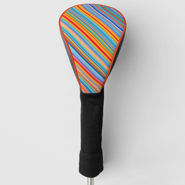 Multicolor-Streifenmuster Golf Headcover (Vorderseite)