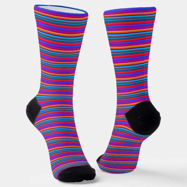 Multicolor-Streifenmuster Socken (Gewinkelt)