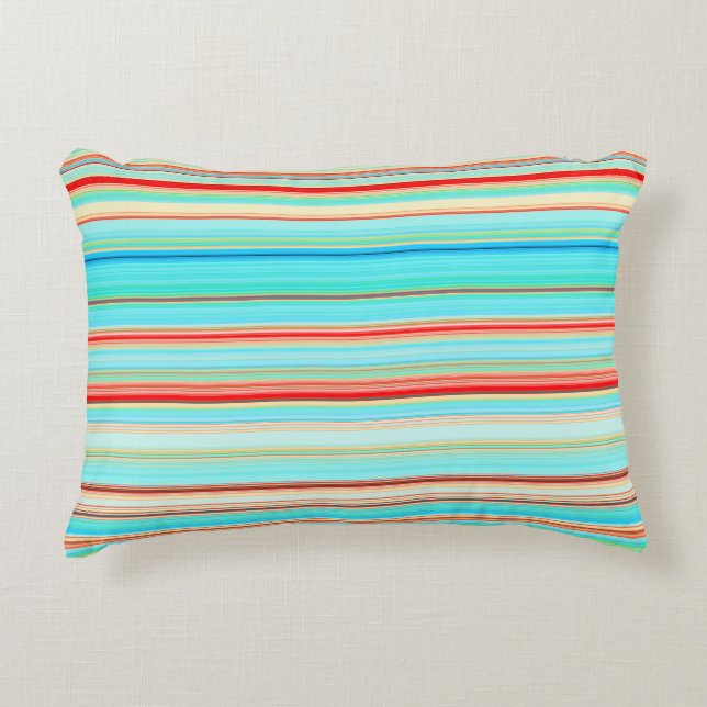 Multicolor-Streifenmuster Zierkissen (Vorderseite)