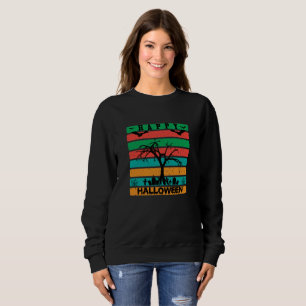 Multicolor Stripe Friedhof mit Fledermäusen und Bä Sweatshirt