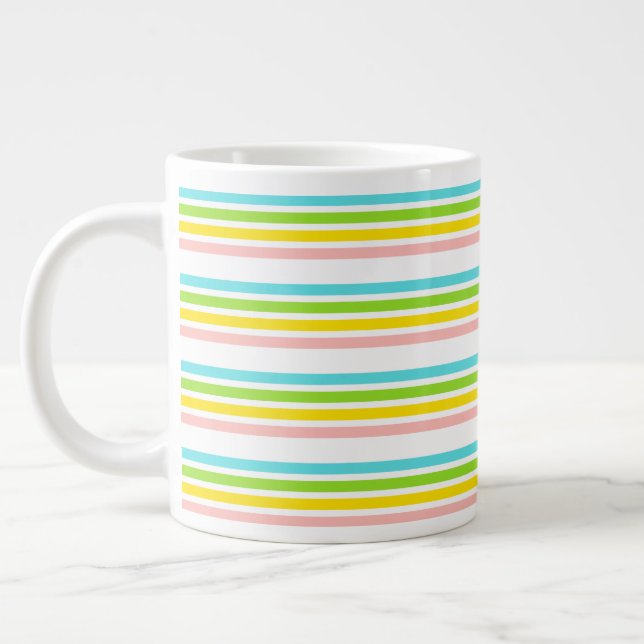 Multicolor Stripe Tee Jumbo-Tasse (Links)
