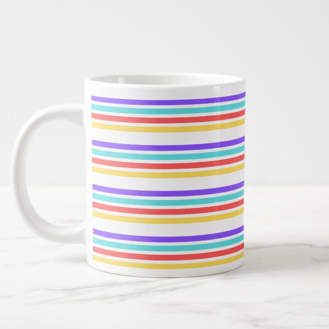 Multicolor Stripe Tee Jumbo-Tasse (Links)