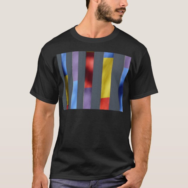 Multicolor Striped Artistic Tuch T-Shirt (Vorderseite)