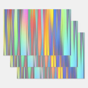 Multicolor Stripes Artistic Geschenkpapier Set